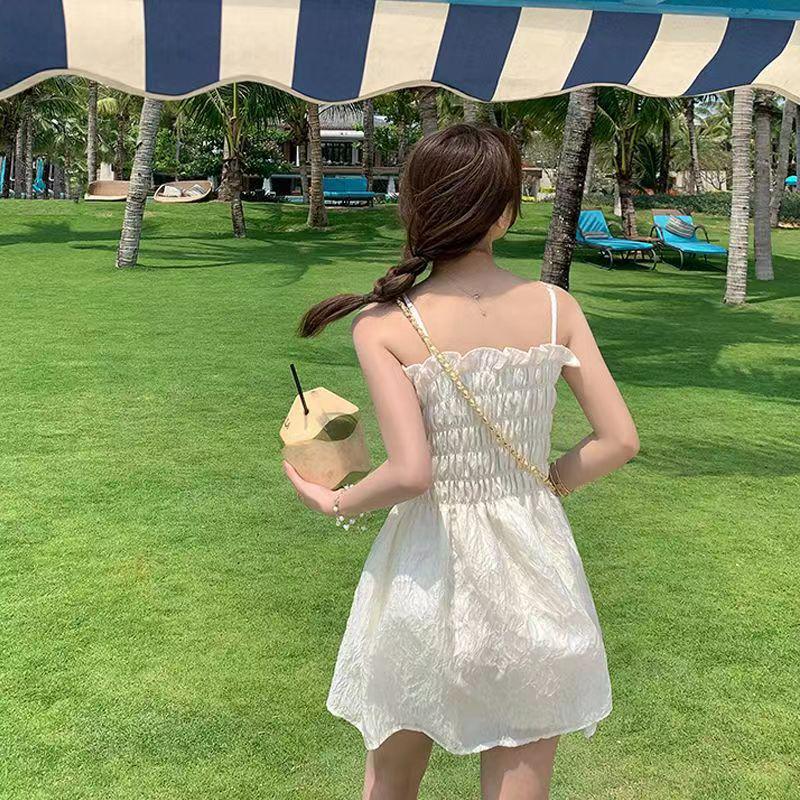 2024 Summer Fairy Forest Suspender Skirt - Slimming One-Shoulder Dress for Women