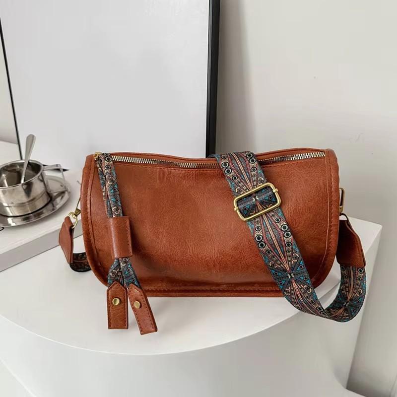 Borse a secchiello a tracolla in pelle PU semplice vintage per donna Borsa a mano di lusso firmata Borsa a spalla nera da donna