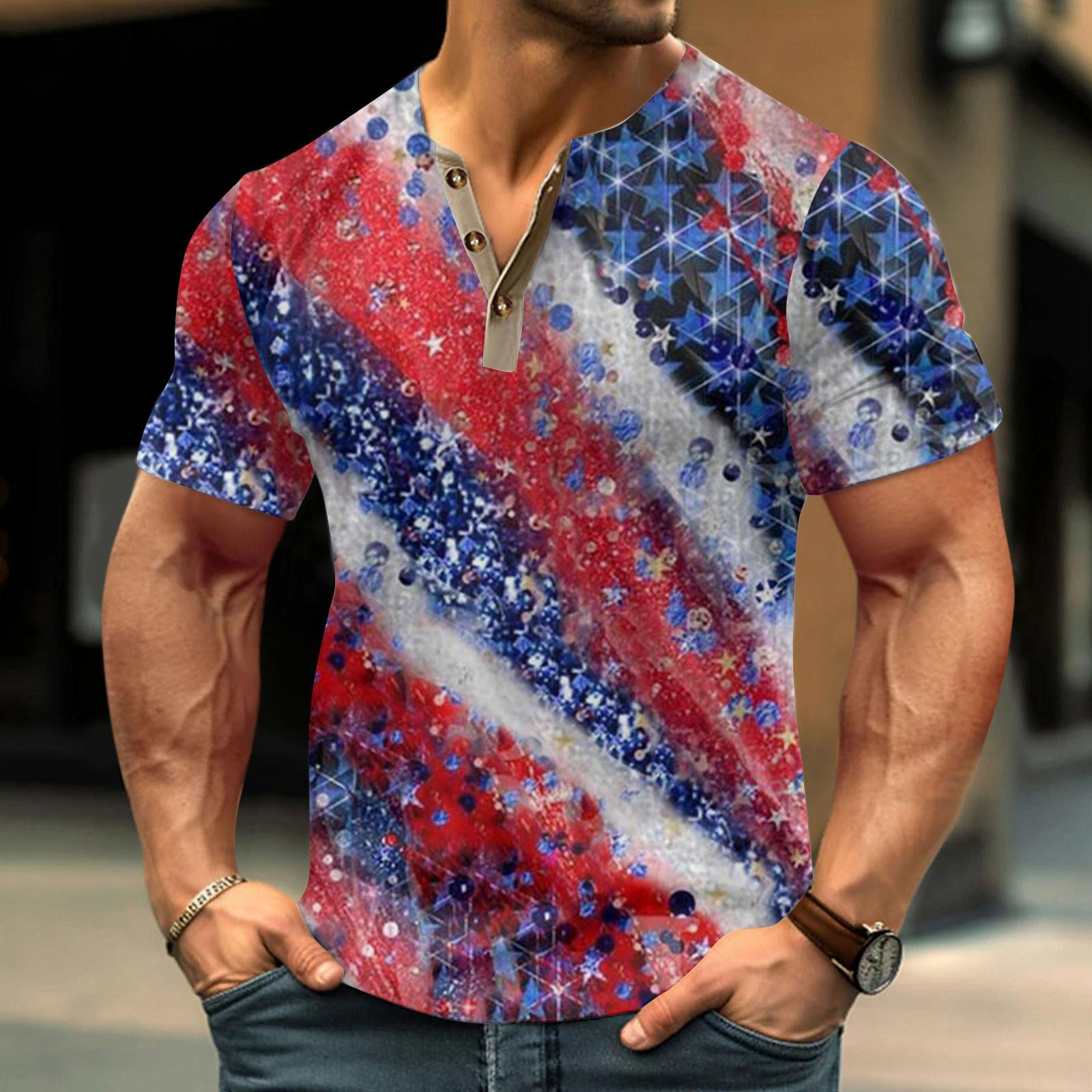 

Винтажная летняя мужская футболка, уличная одежда, 3 пуговицы, свободная одежда, футболка с коротким рукавом и принтом S красный