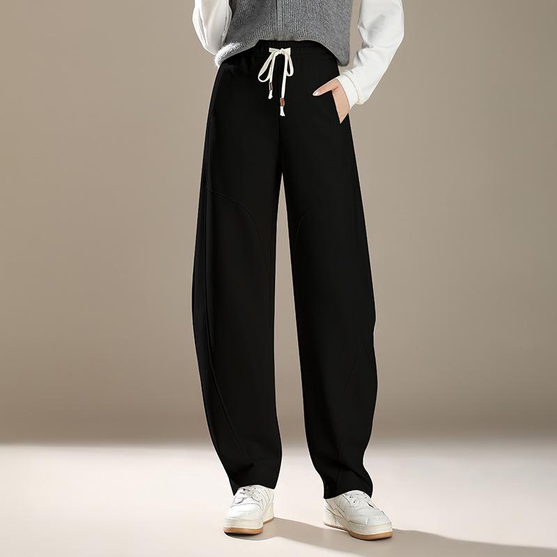 

Women s Plus Velvet High-Waisted Wide Leg Pants - Autumn/Winter 2026 Collection Large
