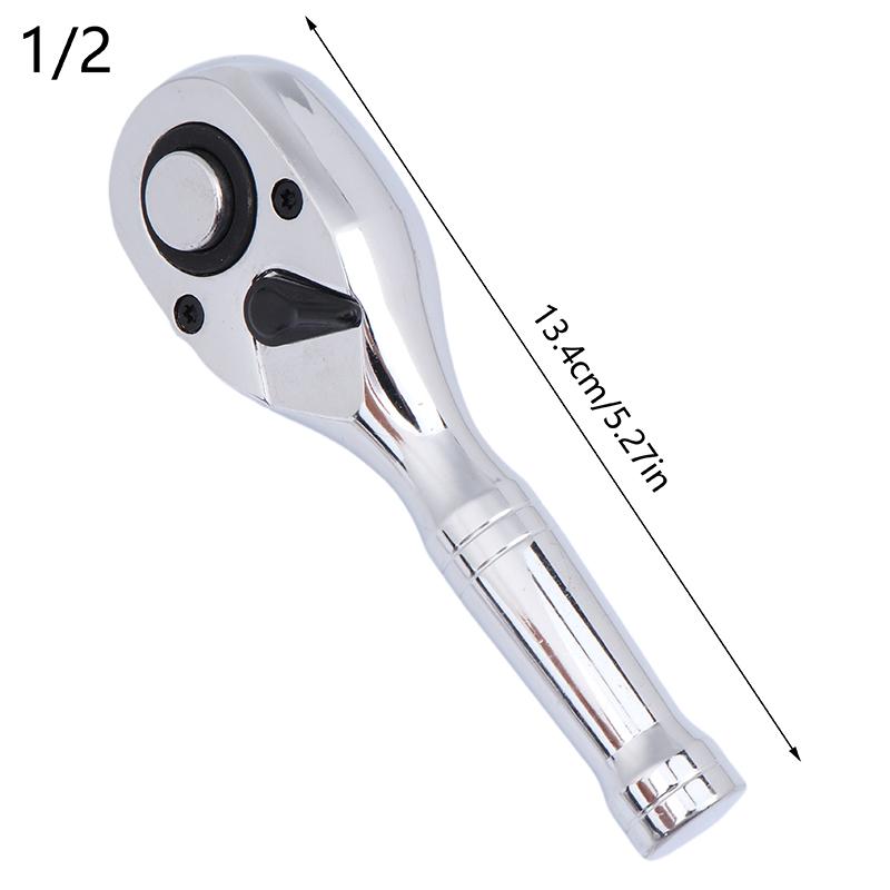 72-Tooth Dual Size Ratchet Wrench Short Handle, Compact Fast Efficient Auto Repair Tool, Ratcheting Spanner Car Mechanic Toolkit
