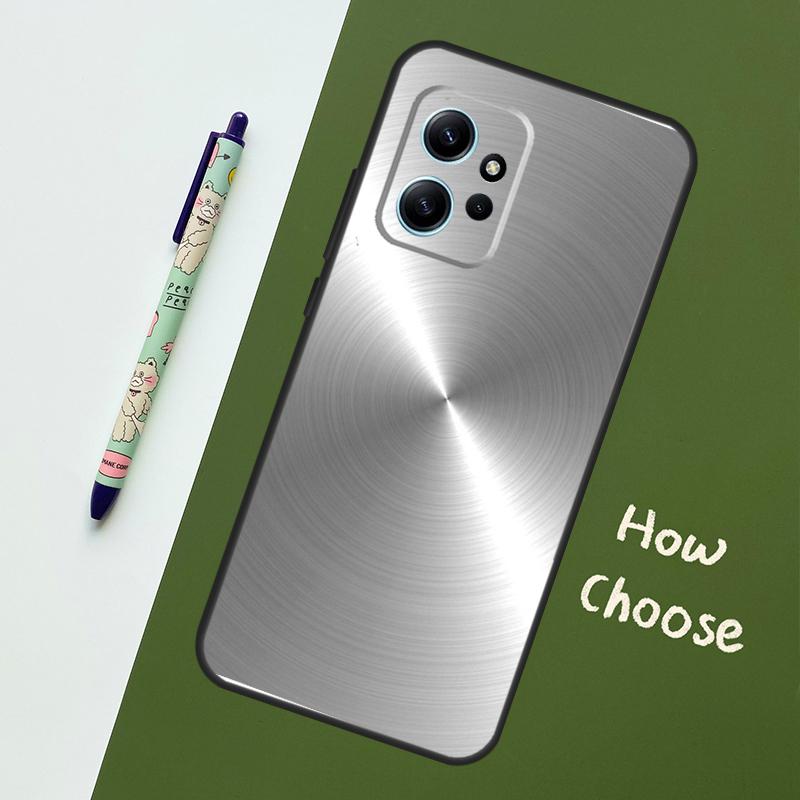 Steel Iron Metal Pattern Case For Xiaomi Redmi Note 12 11 10 9 Pro 12S 11S 10S 9S Back Cover For Redmi 12 9C 10C 12C