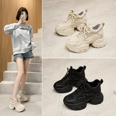 Herbst neue Plateau High-Top Schuhe leichte Dad Schuhe Samt Retro Sport Freizeitschuhe Board Schuhe erhöhende Schuhe