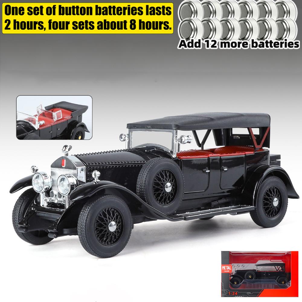 1:24 Rolls Royce Phantom I 1925 Luxury Car Alloy Metal Diecast Model Car Sound And Light Home Decoration Ornaments Classic Retro