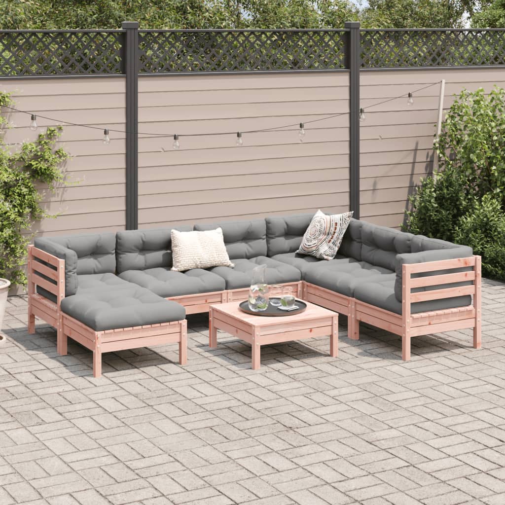 8 piece garden sofa set with cushions solid Douglas fir wood