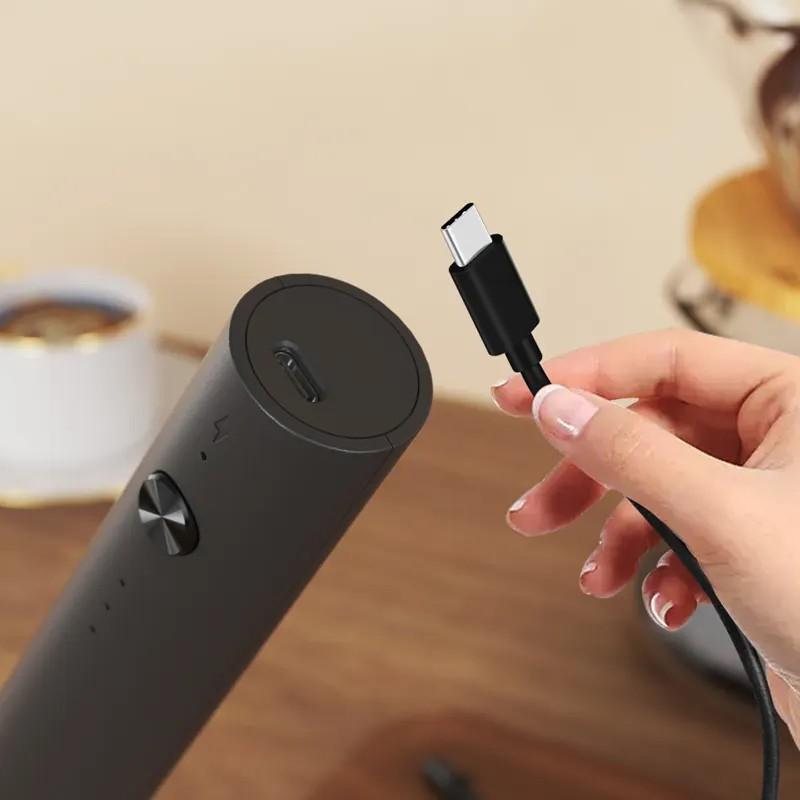 Kitchen Powerful Stirrer Milk Frother Handheld Foam Maker for Lattes Whisk Drink Mixer Coffee Electric Rechargable Egg Beater
