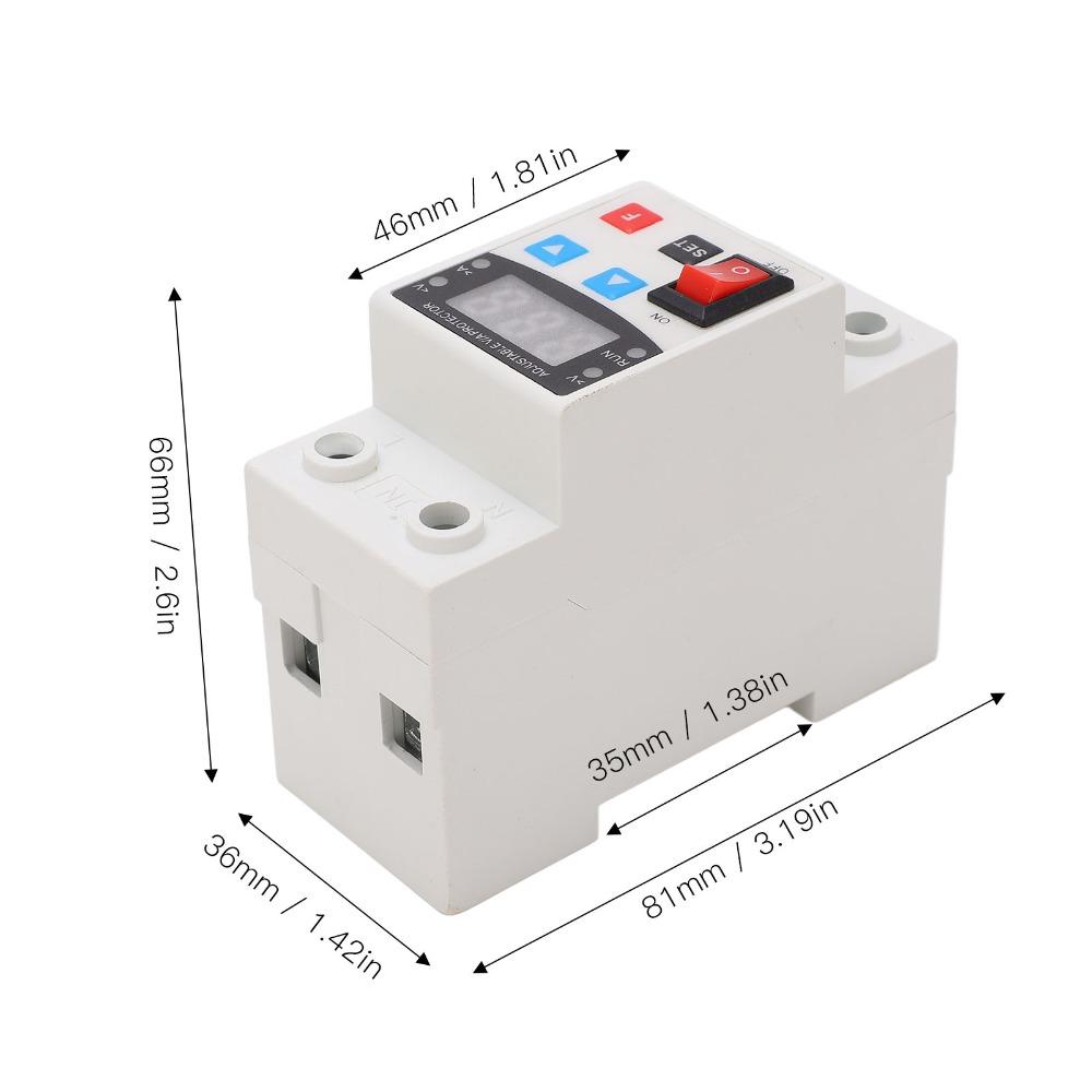 Adjustable Auto Reset Over Under Voltage Protector 240-300V 40A Digital Display Current Protector Circuit Protection