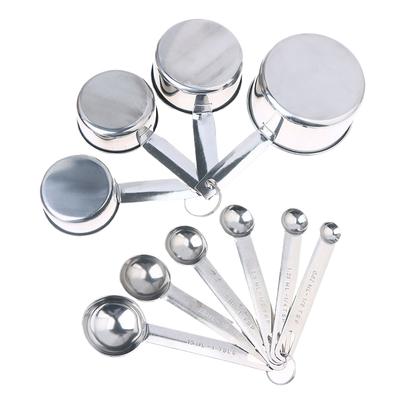 4/6/8Pcs Set Stainless Steel Measuring Spoon Cup With Scale Measuring Ruler Egg Beater Spoon Kitchen Baking Measuring Tool