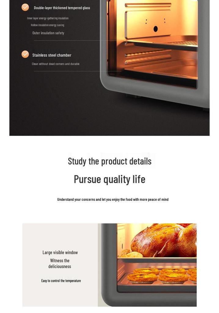 Multi-functional Smart Air Fryer and Large Capacity Electric Oven - European, American, British Standards Compatible