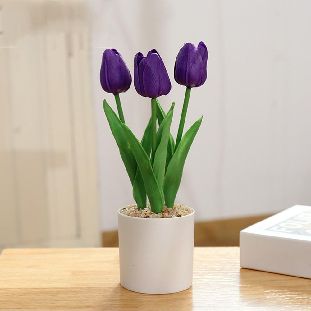 Artificial Flowers Party Decor Plastics Tulip Potted