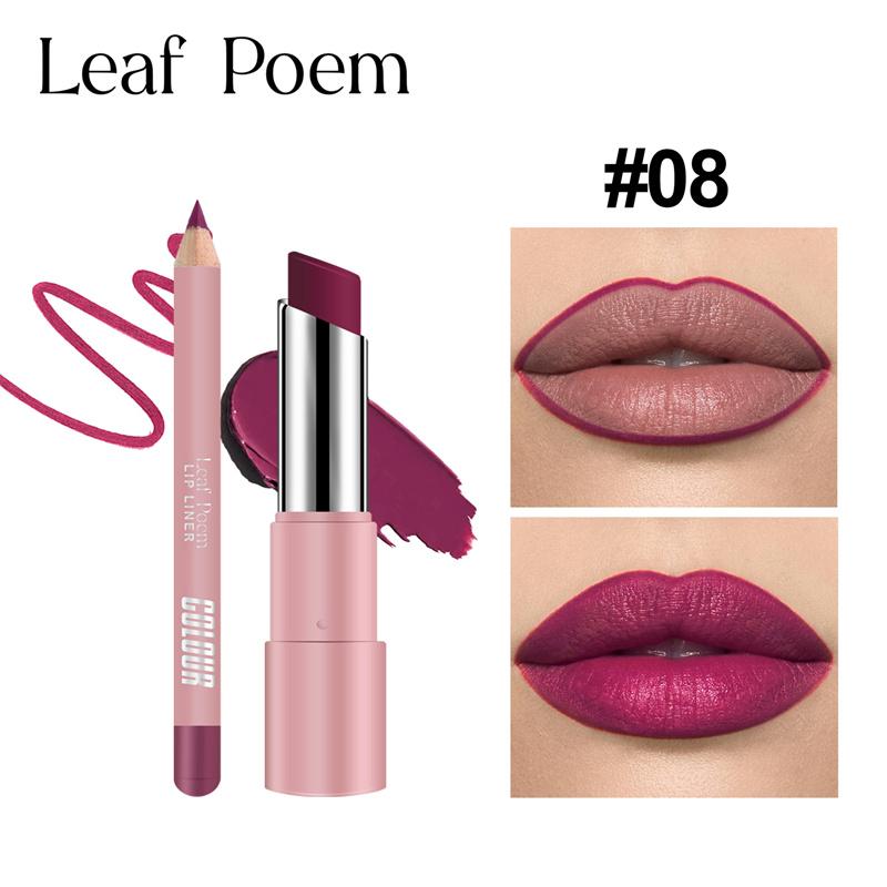 Lipliner Pencil Lipstick Set Matte Nude Red Contour Tint Lipstick Long Lasting Non-stick Cup Lipliner Makeup Lip Stain