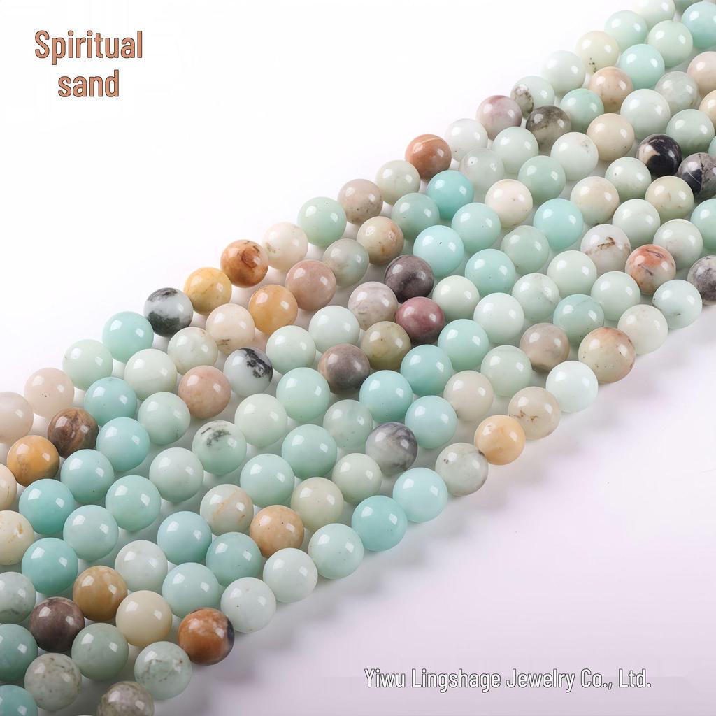 Natural Amazonite Round Beads for DIY Bracelet Jewelry Accessories