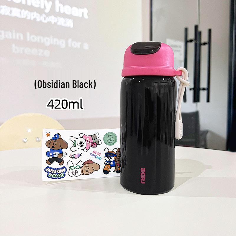 

Portable Cartoon Stainless Steel School Thermos Cup with Straw 420ml