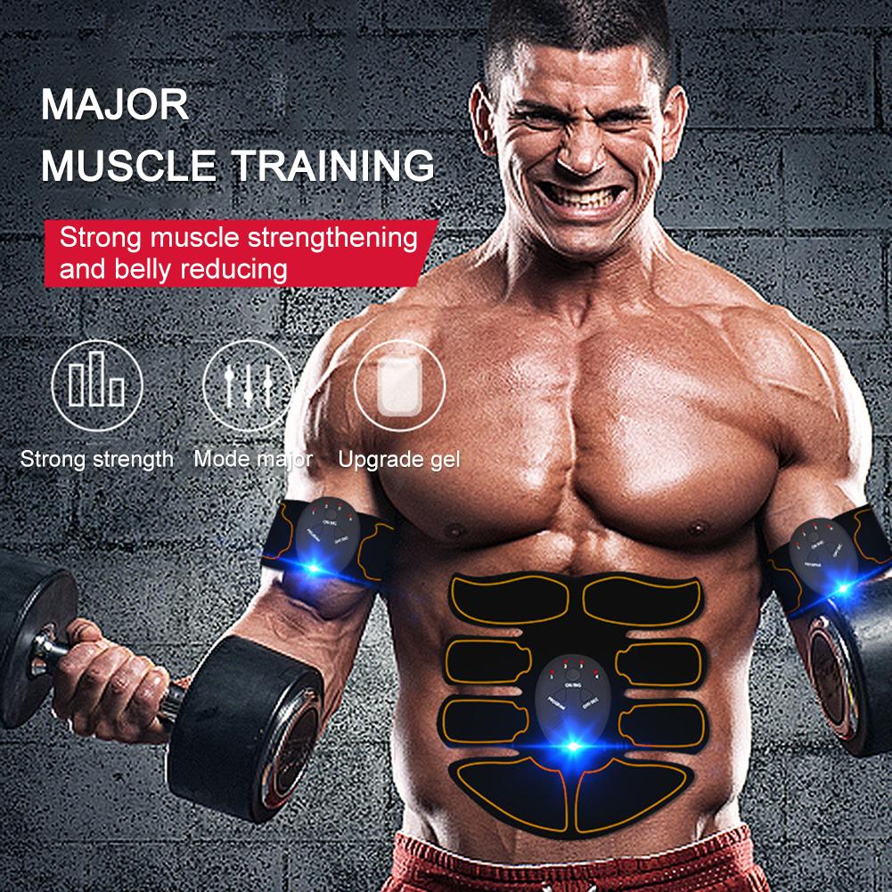 EMS Abdominal Muscle Stimulater USB Charging Electric Weight Loss Stickers Portable 6 Modes 10 Gears for Abdomen Arm Hip Leg