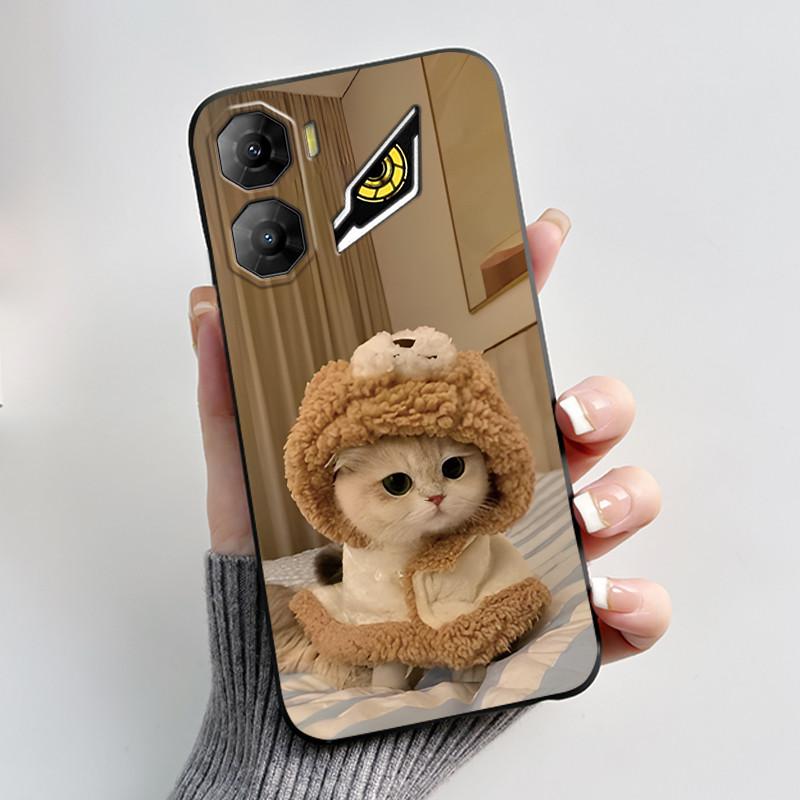 Custodia per Telefono Per ZTE Nubia Neo 3 5G Z2464N Custodia Estetica Moda Gatto Carino Cartone Animato Nero Morbido TPU Silicone Copertura Protettiva Completa