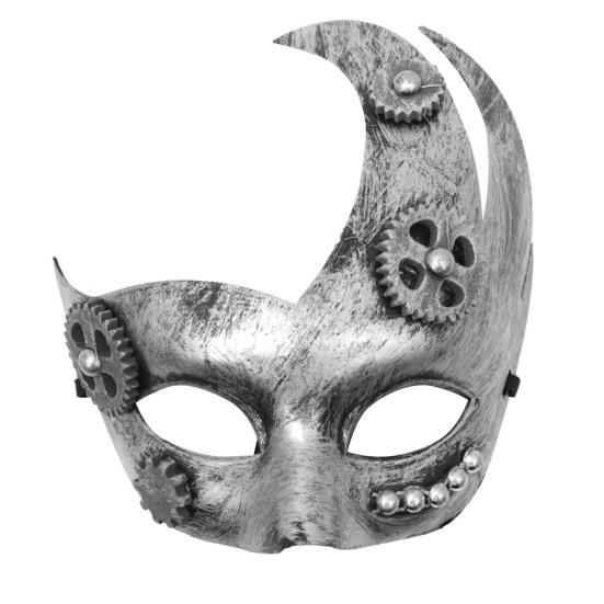 

Masquerade Face Cover Steampunk Retro Silver-plated Polished Reusable Cosplay Props Lightweight Men Women Halloween Costume Party Gear Face Cover for