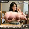 In Stock Cute Lifelike Simulation Pig Plush Toy Soft Sleeping Pillow Holiday Gift For Close Friends Home Sofa Decor Cushion