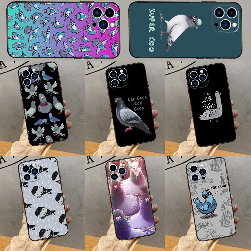 Pigeons Doves Birds Flock Phone Case For iPhone 16 Pro Max 15 14 12 11 13 Pro Max Plus 12 13 Mini XR 16e Funda Silione Cover