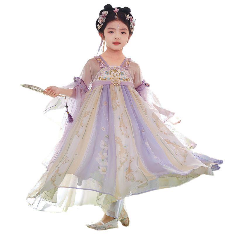 2026 Spring Hanfu Girls’ Ancient Style Princess Tang Suit Dress for Kids - Summer Edition