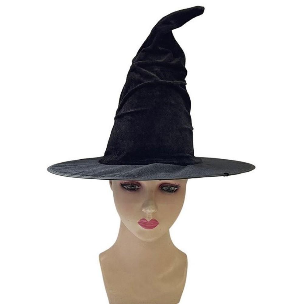 Sametový klobouk čarodějnice na Halloween Skládací Hvězdný kouzelnický klobouk Párty rekvizity Cosplay doplňky Halloweenský klobouk Halloweenská párty