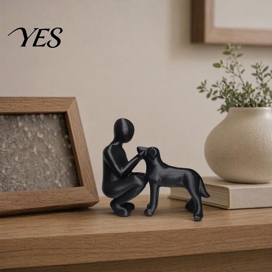Home Decoration Dog Sculpture for Decor, 3D Printed Man And Desktop Ornaments Figurine, Pet Memorial Gift Loss, Lovers Ornament