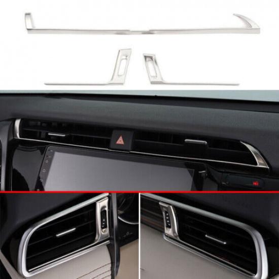 L&R Center AC Silver Air Outlet Vent Frame For Toyota Camry 2018- Steel