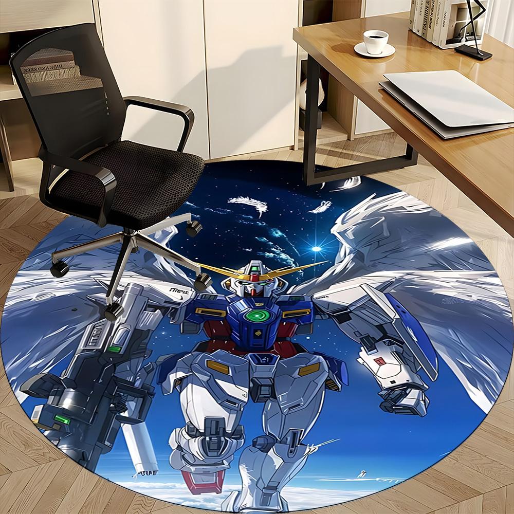 1PC Gundam Office Round Rug, Non-slip, Soft and Durable Office Rug for Interior Decoration, Perfect for Office Yy250915105