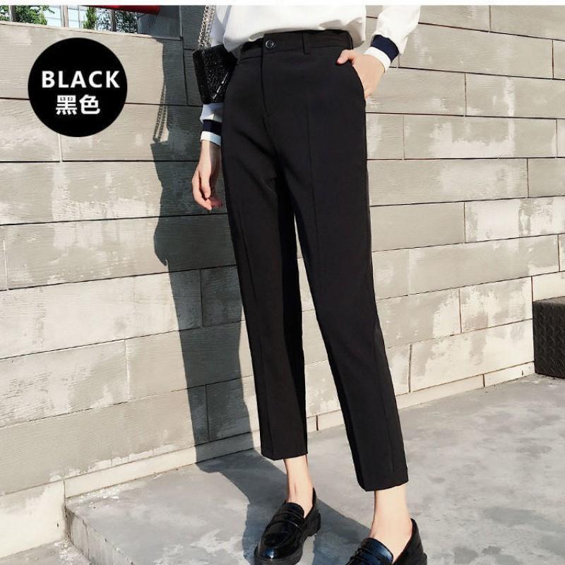 Damen High-Waist Stretch Hose Slim Fit Gerades Bein Cropped Hose Büro Freizeitkleidung