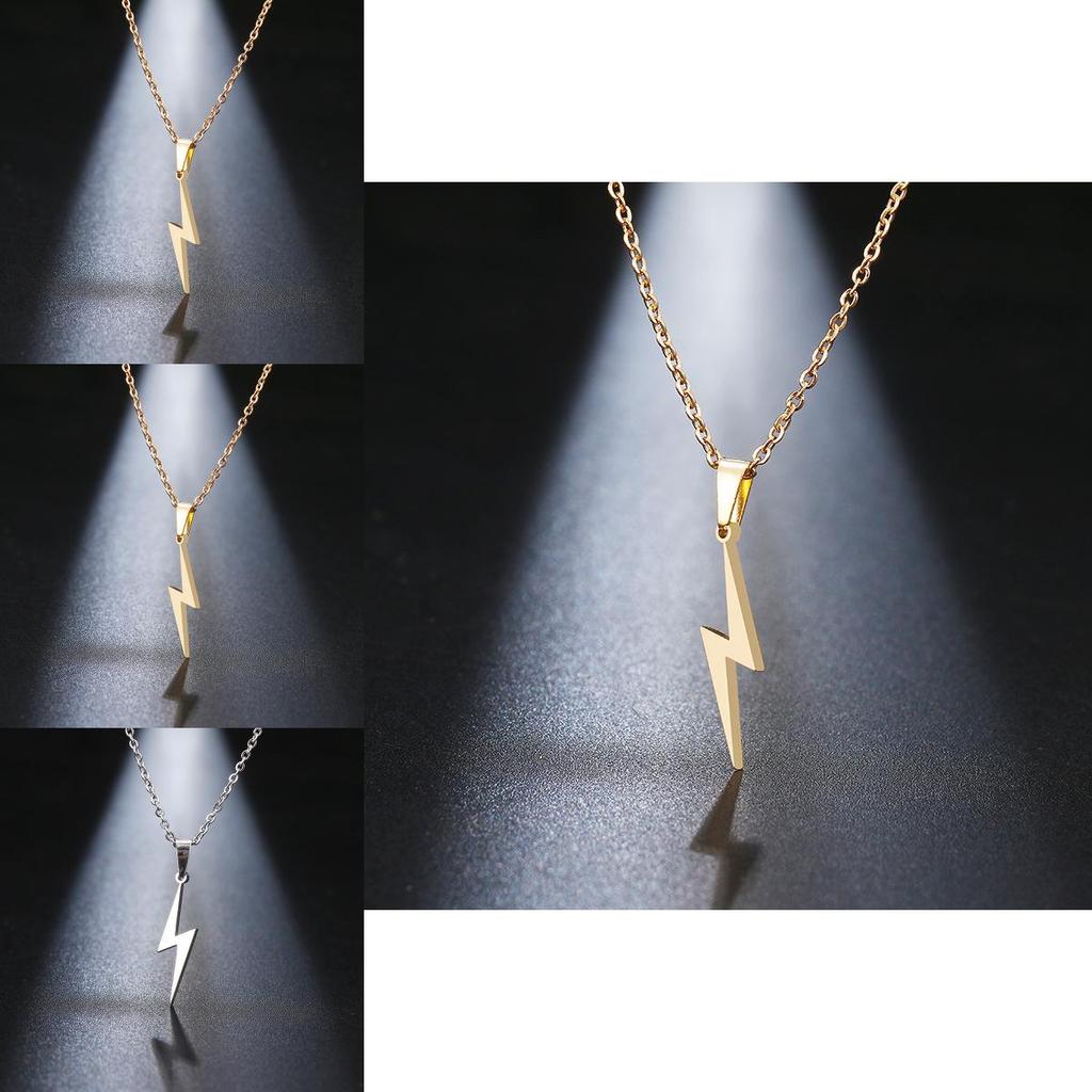 Lightning Design Stainless Steel Necklace For Couples With Fashionable Electroplated Surface