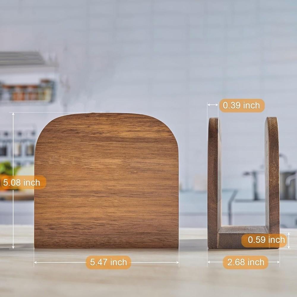 Classic Wooden Napkin Holder Countertop Dining Table Decoration Standing Napkin Dispenser Tissue Box Kitchen