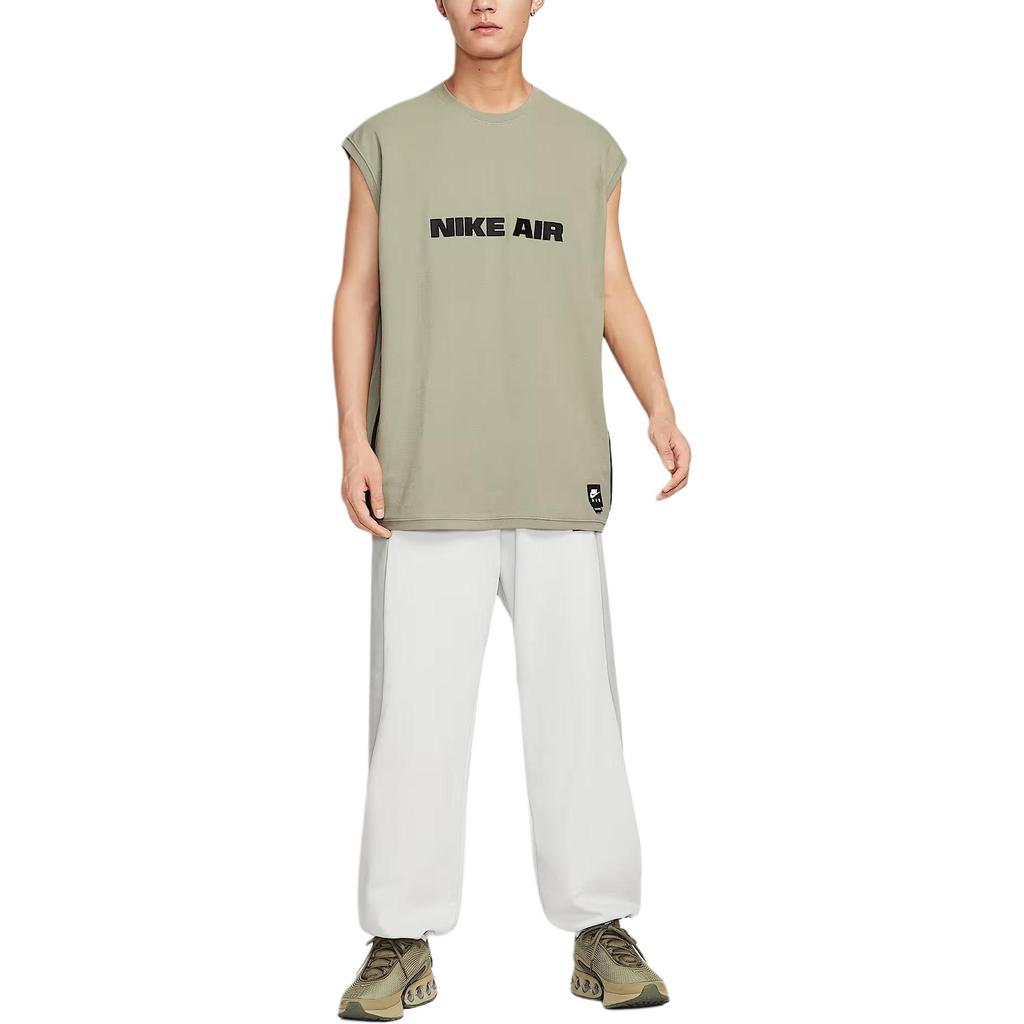 Nike Tank Tops Men's Light Green Gray/Black/Black Crew Neck Moderate Straight Fit IB2768-320