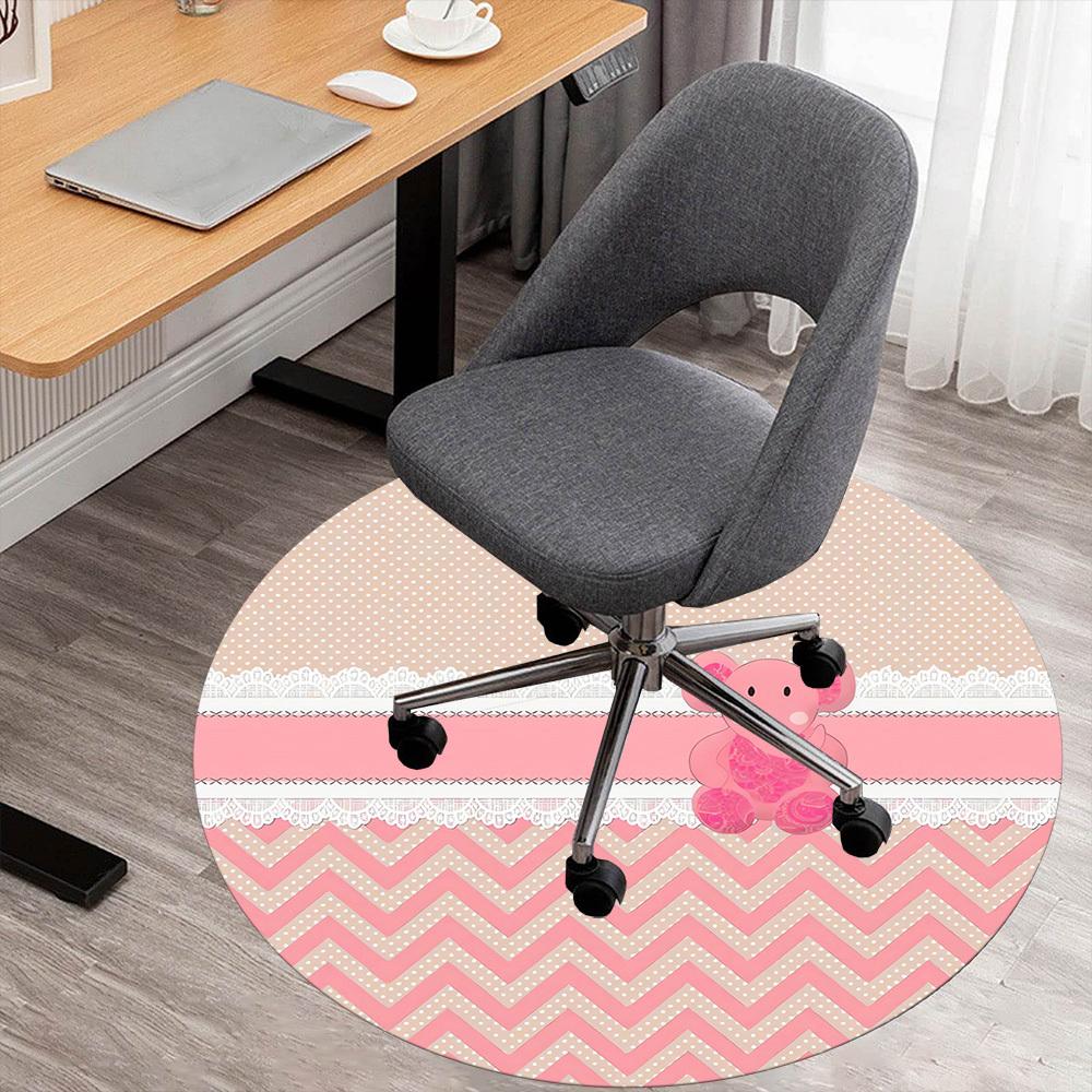 

1pc Elephant Chevron Round Chair mat Area Rug - Non-Slip, Floor Mat for Office, Bedroom, and Indoor Decor c1118028 80cm by 80cm