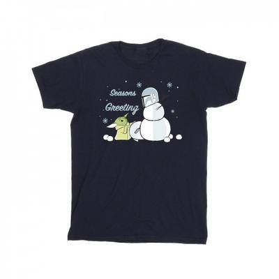 Star Wars Mandalorian Mens Seasons Greetings Cotton T-Shirt