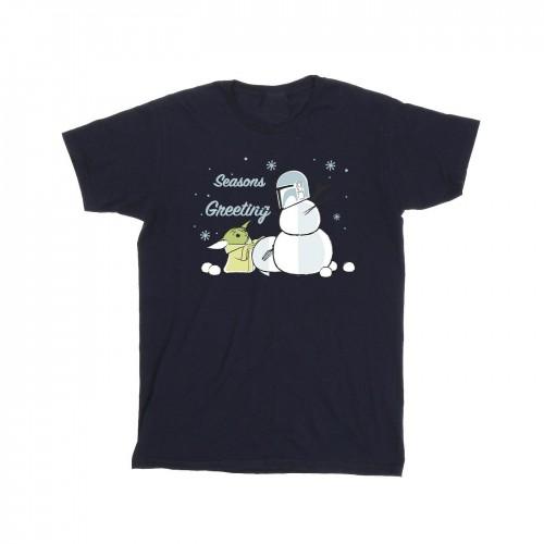 Star Wars Mandalorian Girls Seasons Greetings Cotton T-Shirt