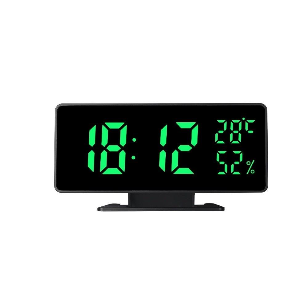Voice Control Digital Alarm Clock Snooze Temperature Desktop Table Clock Auto Dimmable Dual Alarm Bedside LED Clock Bedroom
