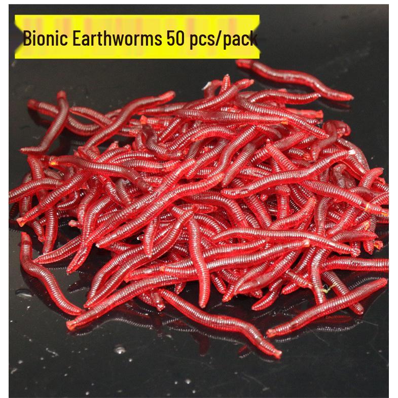 Мягкие приманки 3,5 см с запахом рыбы: Живые Дождевые Черви, Красные Черви и Опарыш Наживка для Столичной Рыбалки.