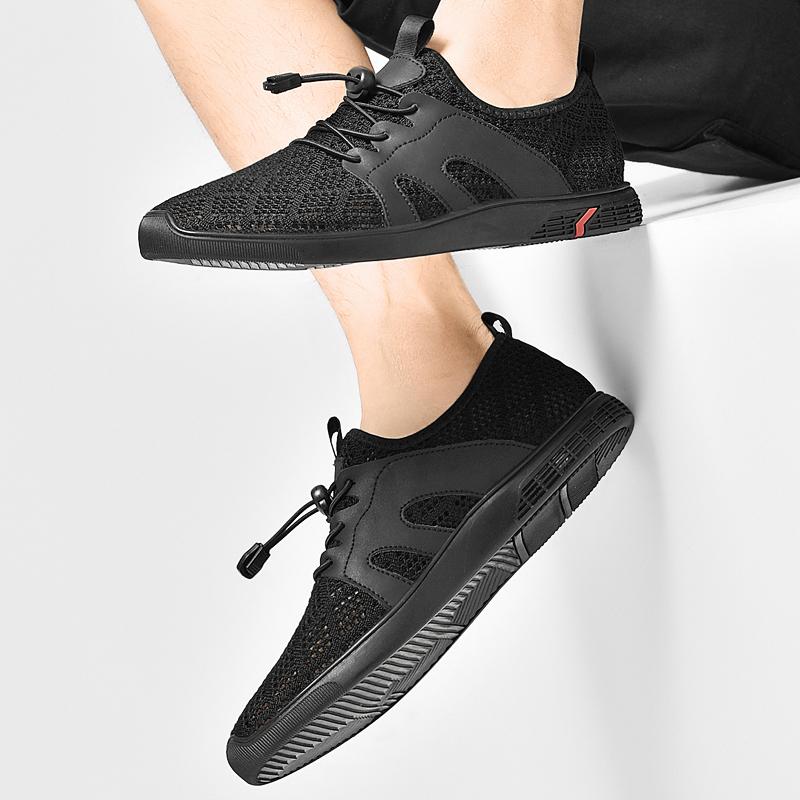 Fashion Autumn Men's Casual Flats New Sports Net Face Running Shoes Soft Bottom Travel Trendy Shoes Lightweight Outdoor Walking Shoes