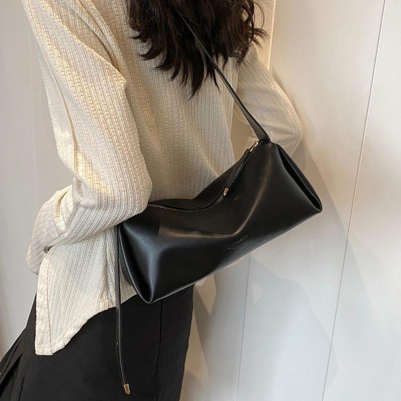 Women's Shoulder Bag with Interior Compartment High Quality PU Bags Zippered Interior Pocket Soft Fashion