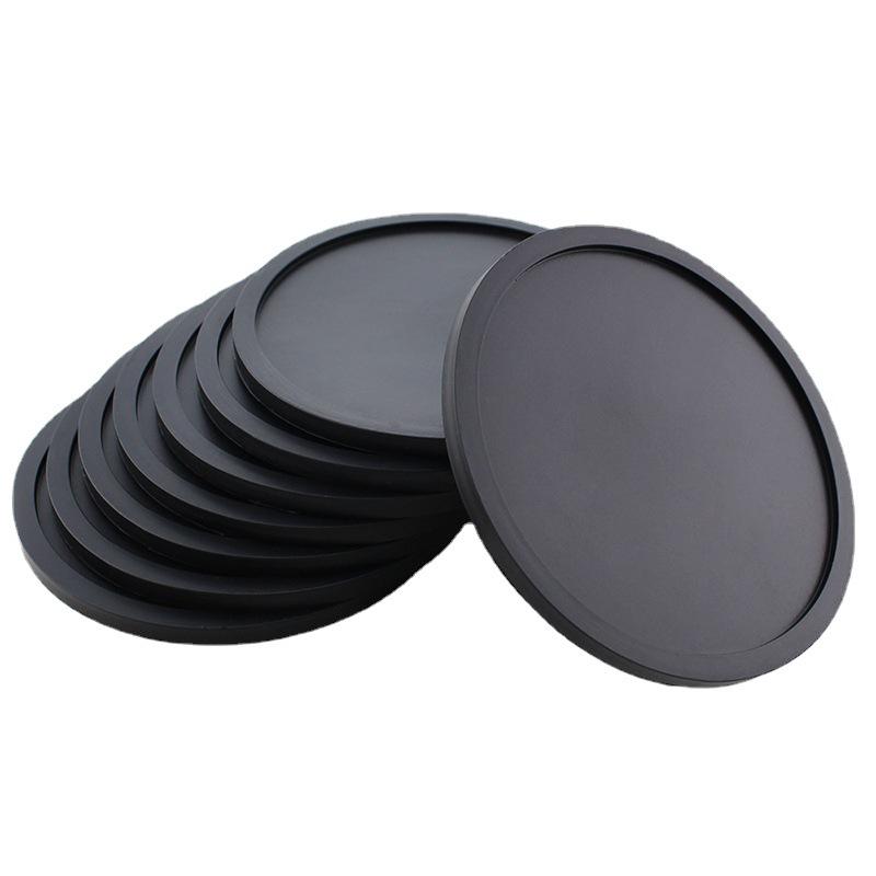 Round Non-slip Silicone Coaster - 10cm Heat-resistant, Drip-proof, Customizable Logo for Water and Coffee Cups.