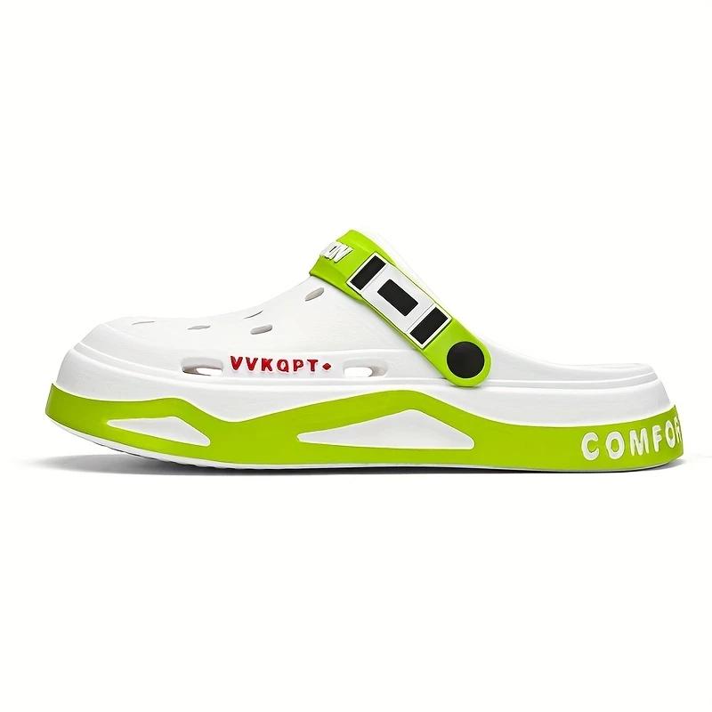 Męskie drewniaki, wsuwane sandały z zakrytymi palcami, buty do chodzenia z miękką podeszwą, sandały plażowe do butów ogrodowych