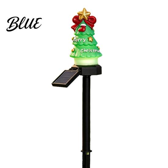Outdoor Seasonal Atmosphere Lights Christmas Solar Stake Lights Santa Snowman Tree Figurine Lawn Powered Yard Gifts Waterproof Warm LED for
