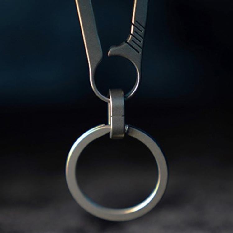 Stylové kulaté dělené kroužky na klíče pro klíčenky Karabina ze slitiny titanu Kroužky na klíčenky