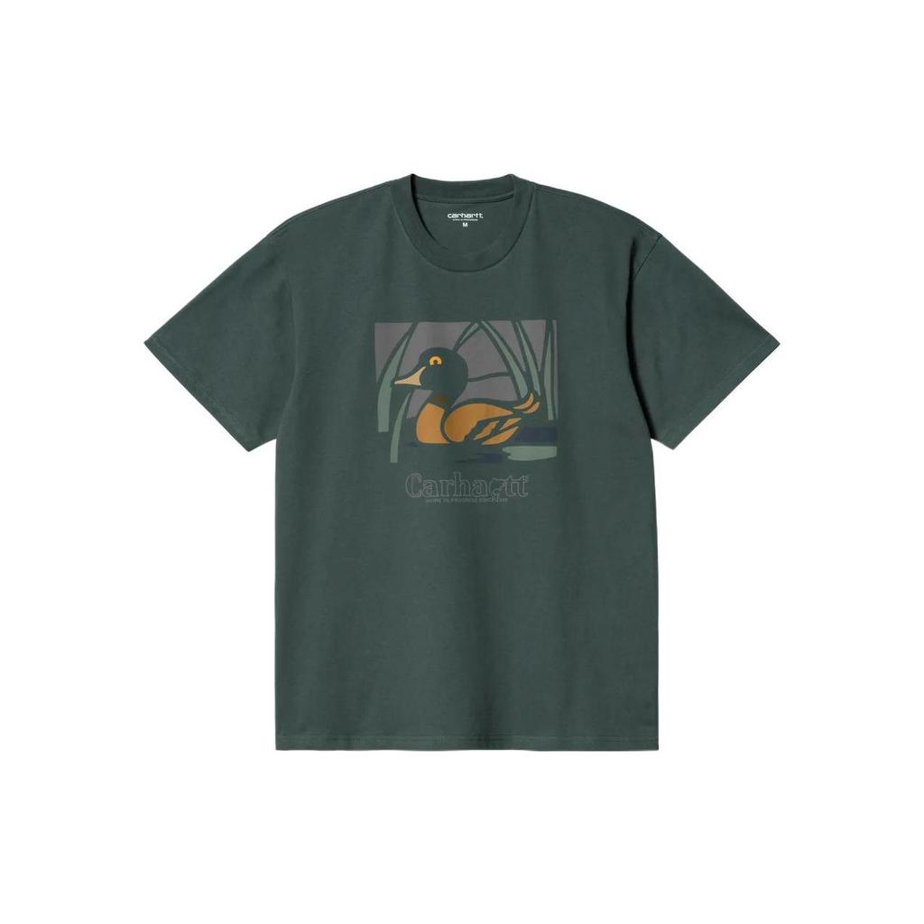 Carhartt WIP Logo Animal Pattern Printed Crew Neck Short Sleeve T-Shirt Men T-Shirts Green I031031-0WD-XX