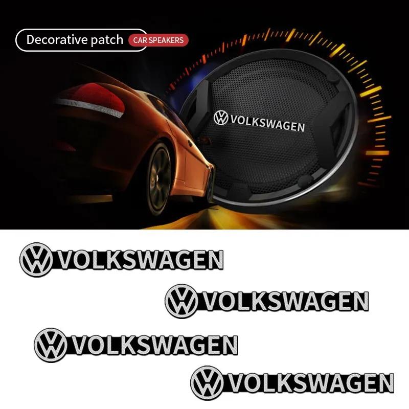 Cup Holders 4Pcs Car Audio Decorate 3D Aluminum Emblem Badge Sticker Decal For Volkswagen VW Rline GTI Golf 5 6 7 Polo Passat CZ
