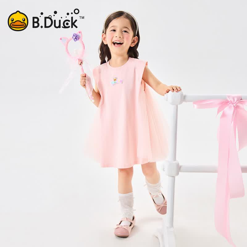 B.Duck Sommerkleid mit Netzrock für Mädchen aus reiner Baumwolle