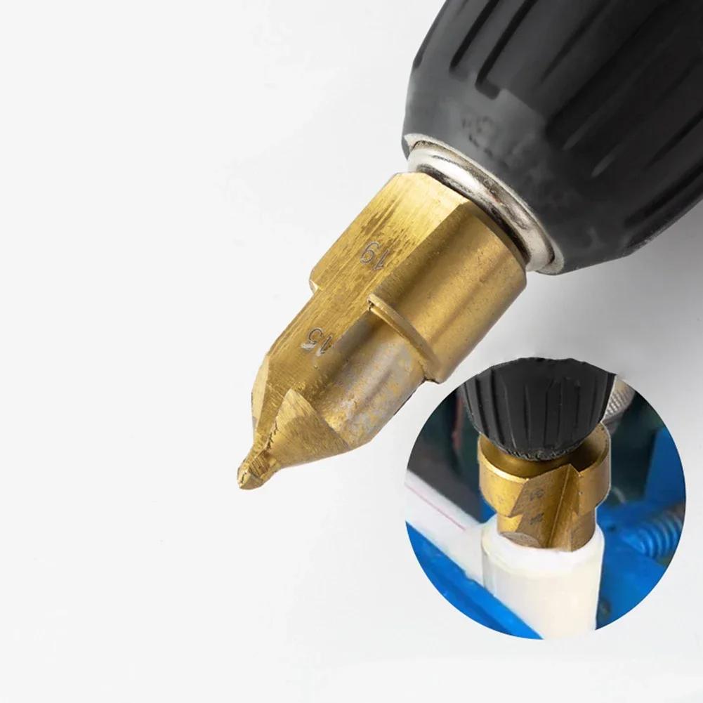 1set Plastic Pipe Drill Punching Tool Water Pipe Expansion Drill Bit Lifting Step Drill Bit Hex Shank Plumber Repairig Reaming