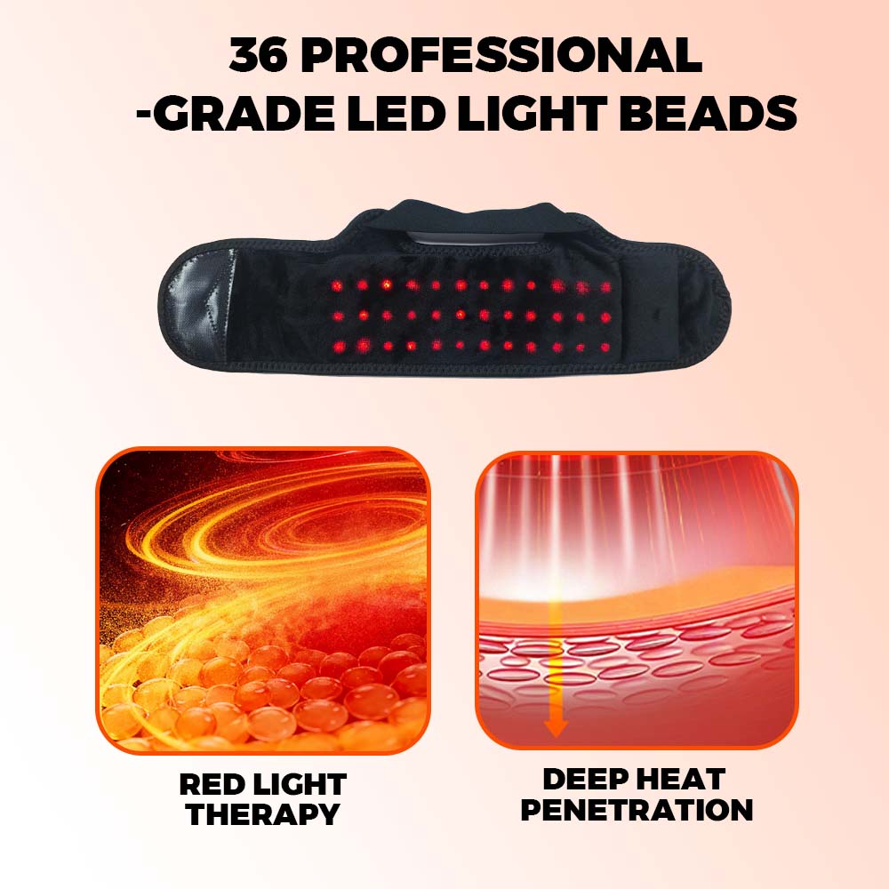 36PCS 660/850nm Red Light Ankle Wrap Rechargeable Heat & Vibration Foot Massager LED Heating Pad Cordless Ankleband Brace Belt