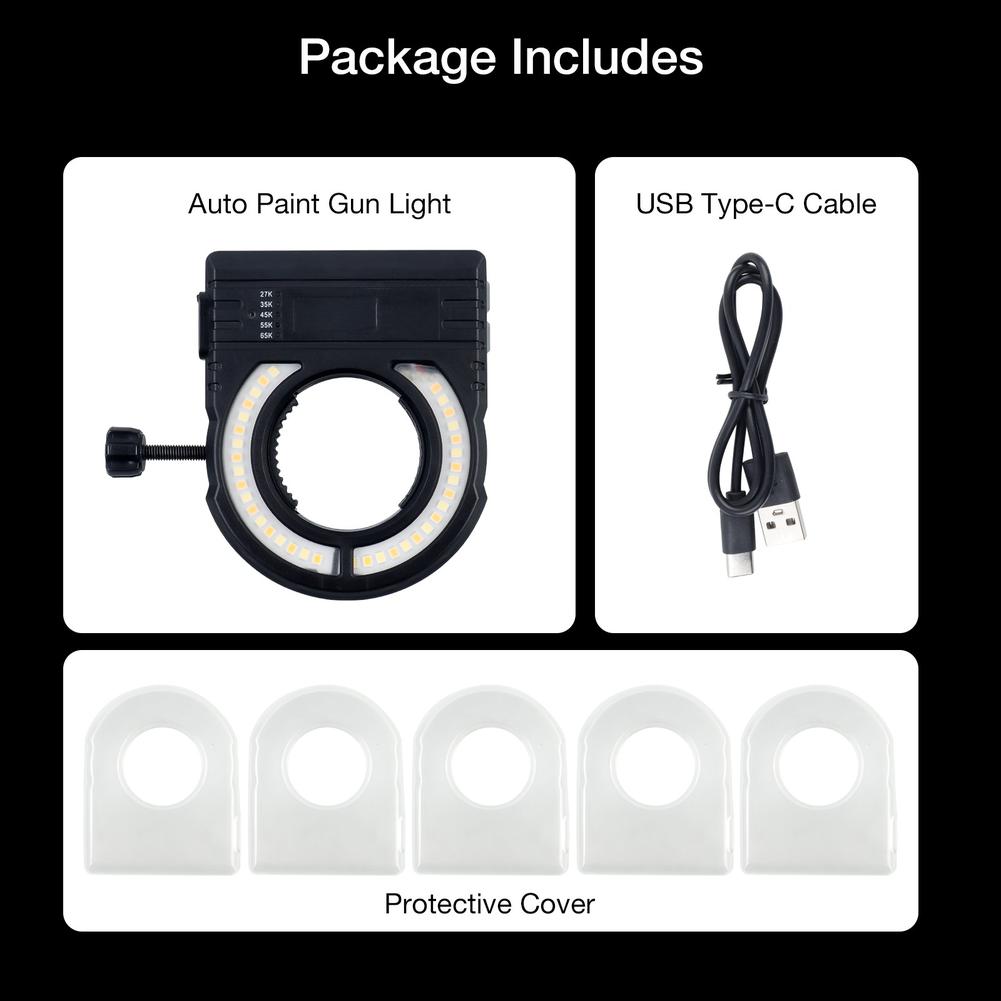 Workshop LED Car Spray Fill Light with 5 Color Temperature Modes Adjustable USB C Rechargeable Brightness Control