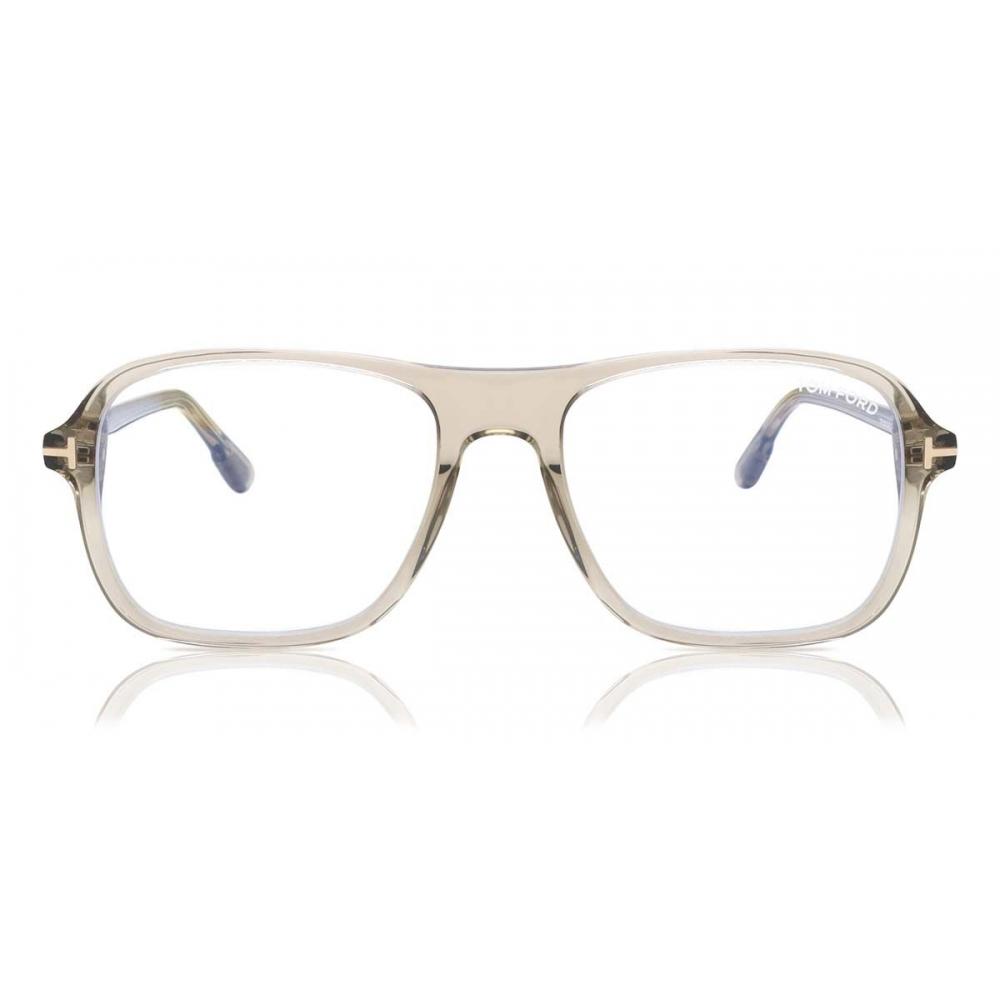 

Tom Ford Ft5806 B Blue Light Block 057 Men Eyeglasses Transparent Beige Brown/55-17-145