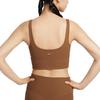 Nike Zenvy Ribbed Low-Intensity Support Quick-Dry Long Sports Bra Women underwear Light-British-Brown White HF1543-281